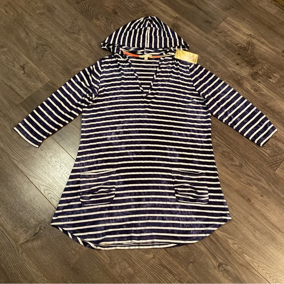 NWT Sandiva beach cover up hooded long sleeve tunic - Picture 1 of 6